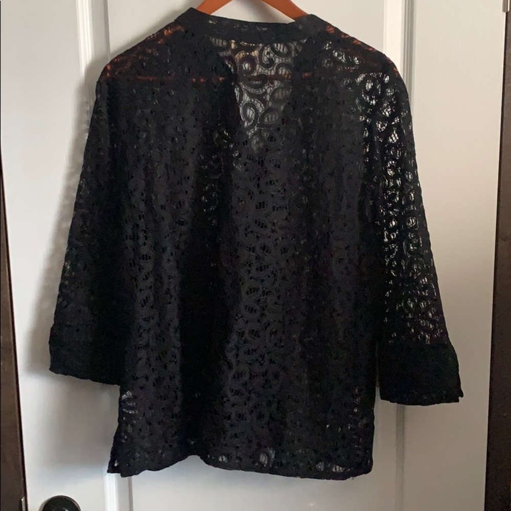 Ruby Rd black button up - Picture 3 of 4